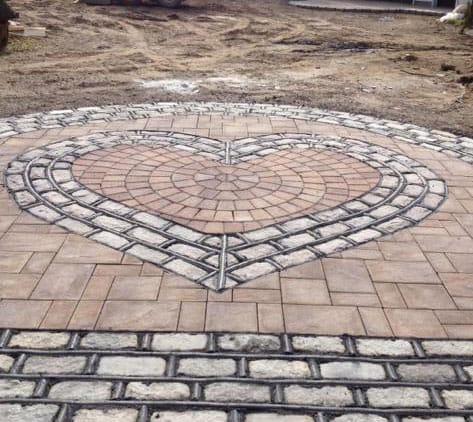 Paver medallion set into a patio